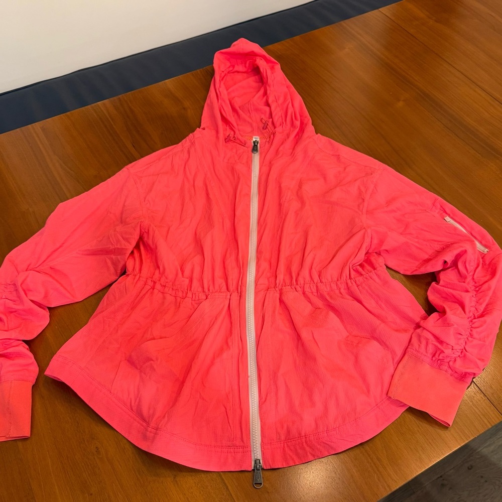 FP Movement by Free People Pink Utility Jacket with Hood and Relaxed Fit